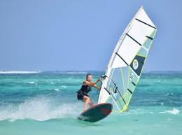 Wind surfing in Diani
